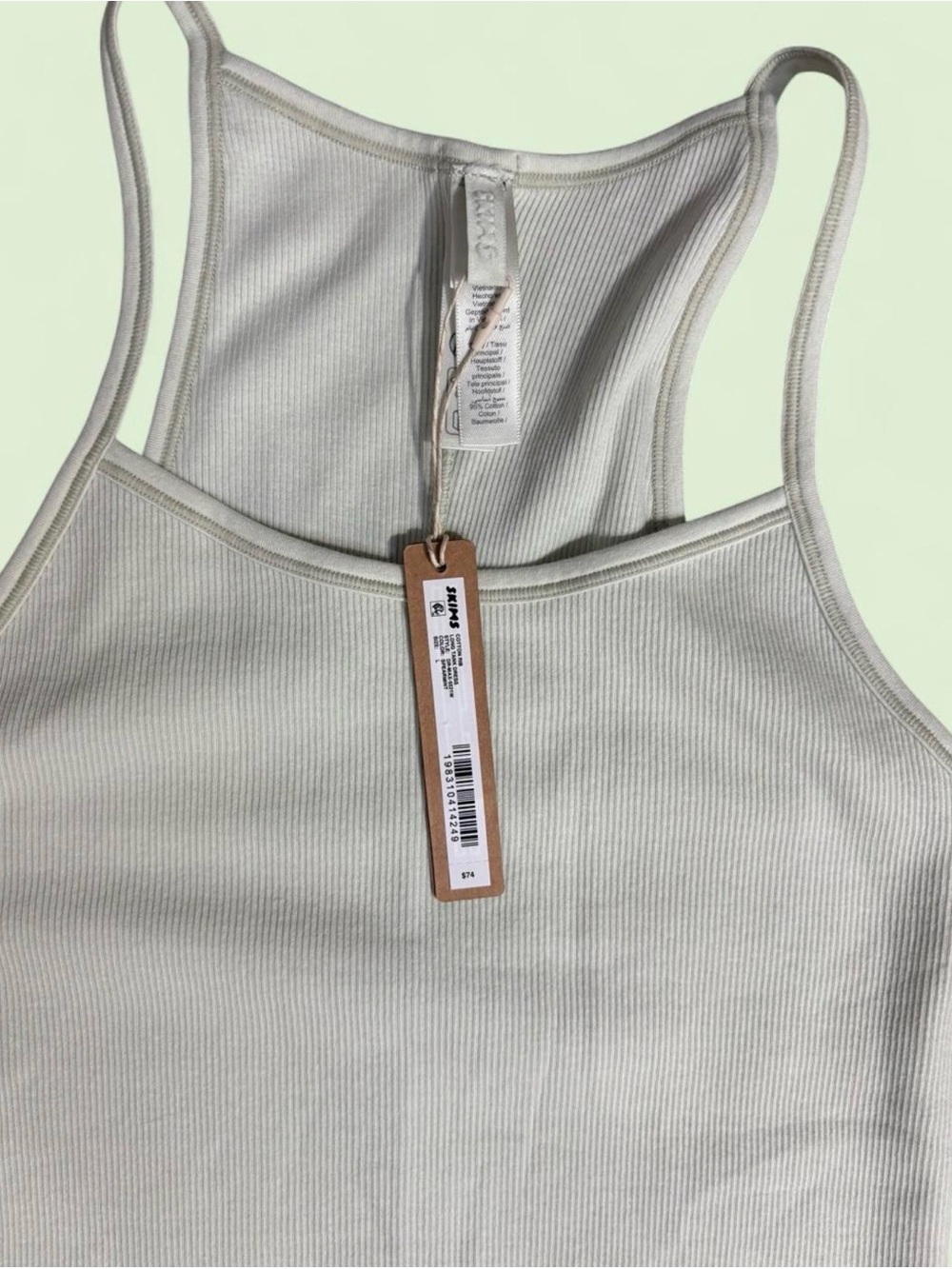 SKIMS Cream Ribbed Racerback Maxi Dress - Picture 2 of 3